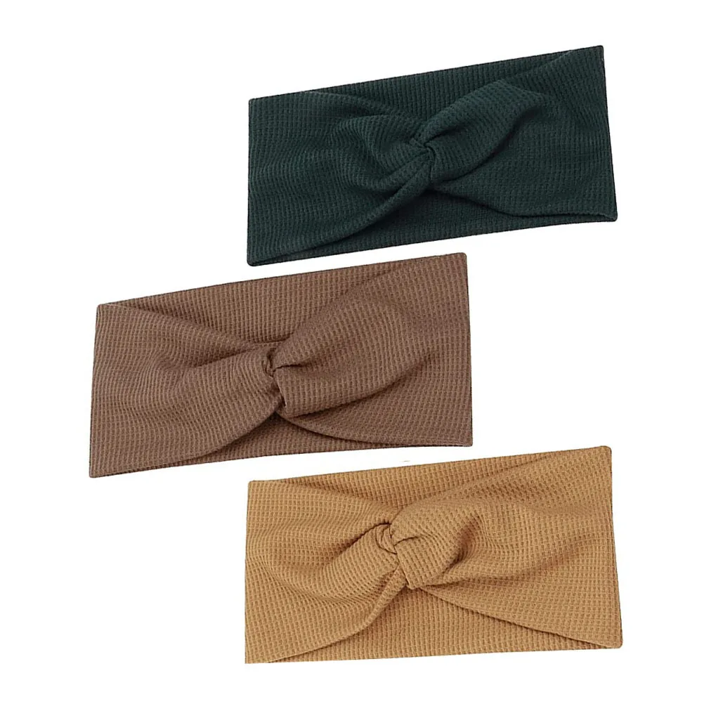 

3Pcs Vintage Wide-Brimmed Elastic Headband Cross-Knotted Knitted Hairbands Breathable Fitness Yoga Accessories for Women Girls