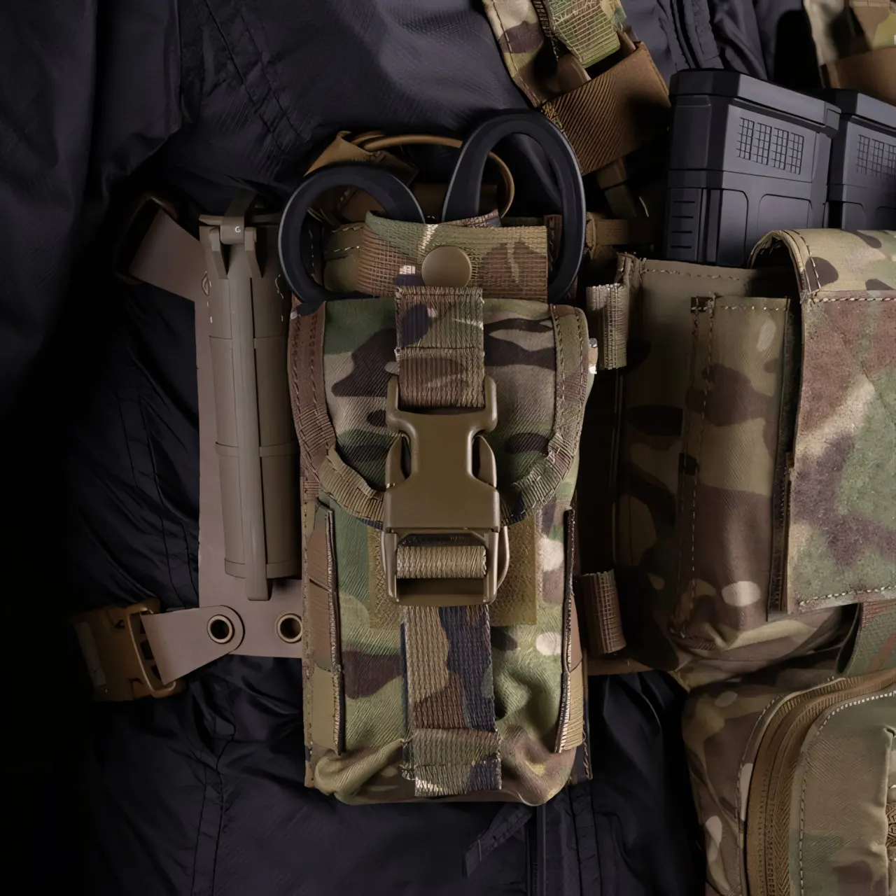 Wosport Compact First Aid Pouch Cordura Quick Pull Strap Scissor Holder MOLLE Mount for Airsoft Outdoor Gear and Training