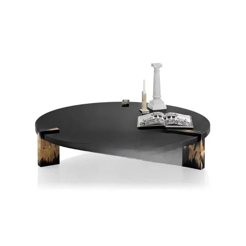 

Solid wood designer coffee table B & B fully furnished small apartment household round table art villa coffee table