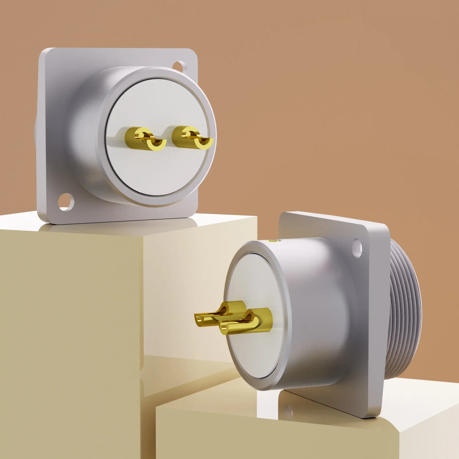 

Monosaudio GM16G Pure copper made Gold plated Micro male connector 2pin aviation socket Chassis
