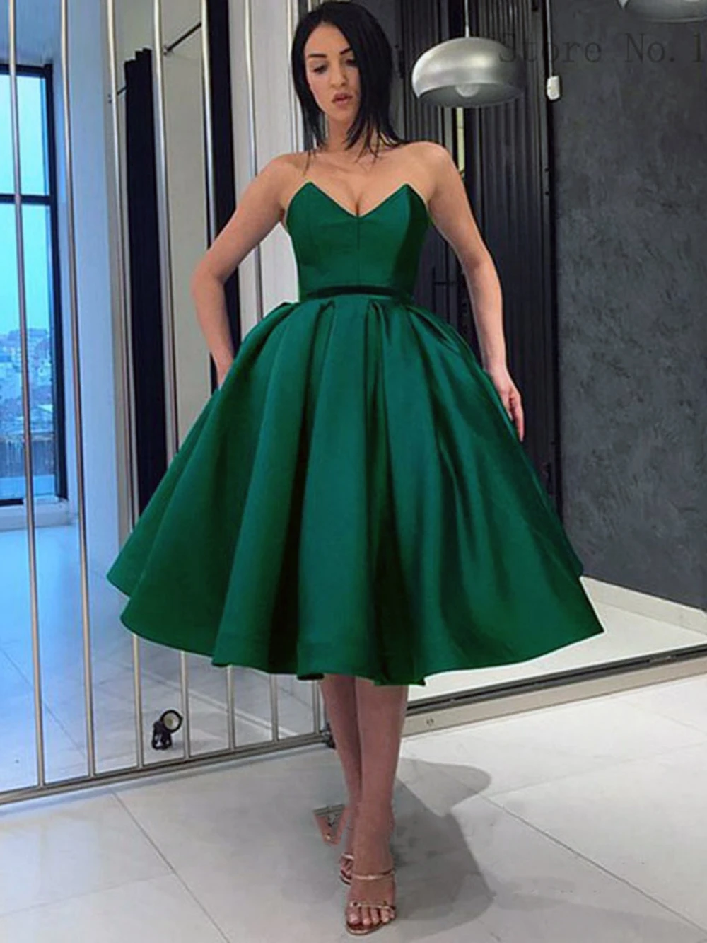 

Green Graduation Cocktail Dresses 2023 Elegant Satin Ball Gown Homecoming Vestidos De Gala Women Party Night Short Prom Dress