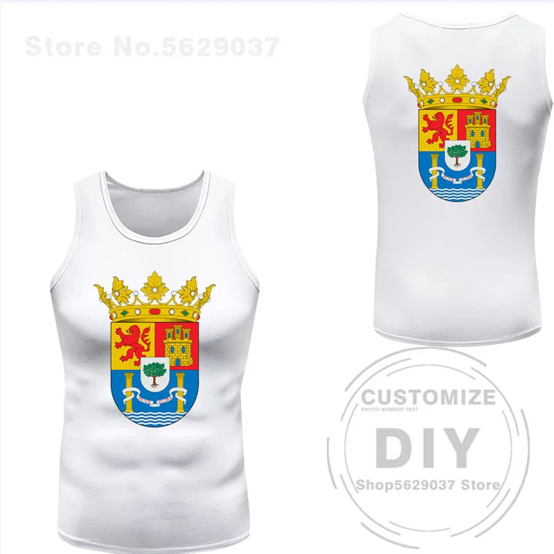 Extremadura Sleeveless Free Custom Made Name Merida Vest T-shirt Print Flag Word Plasencia Caceres Badajoz Espana Spanish Shirt