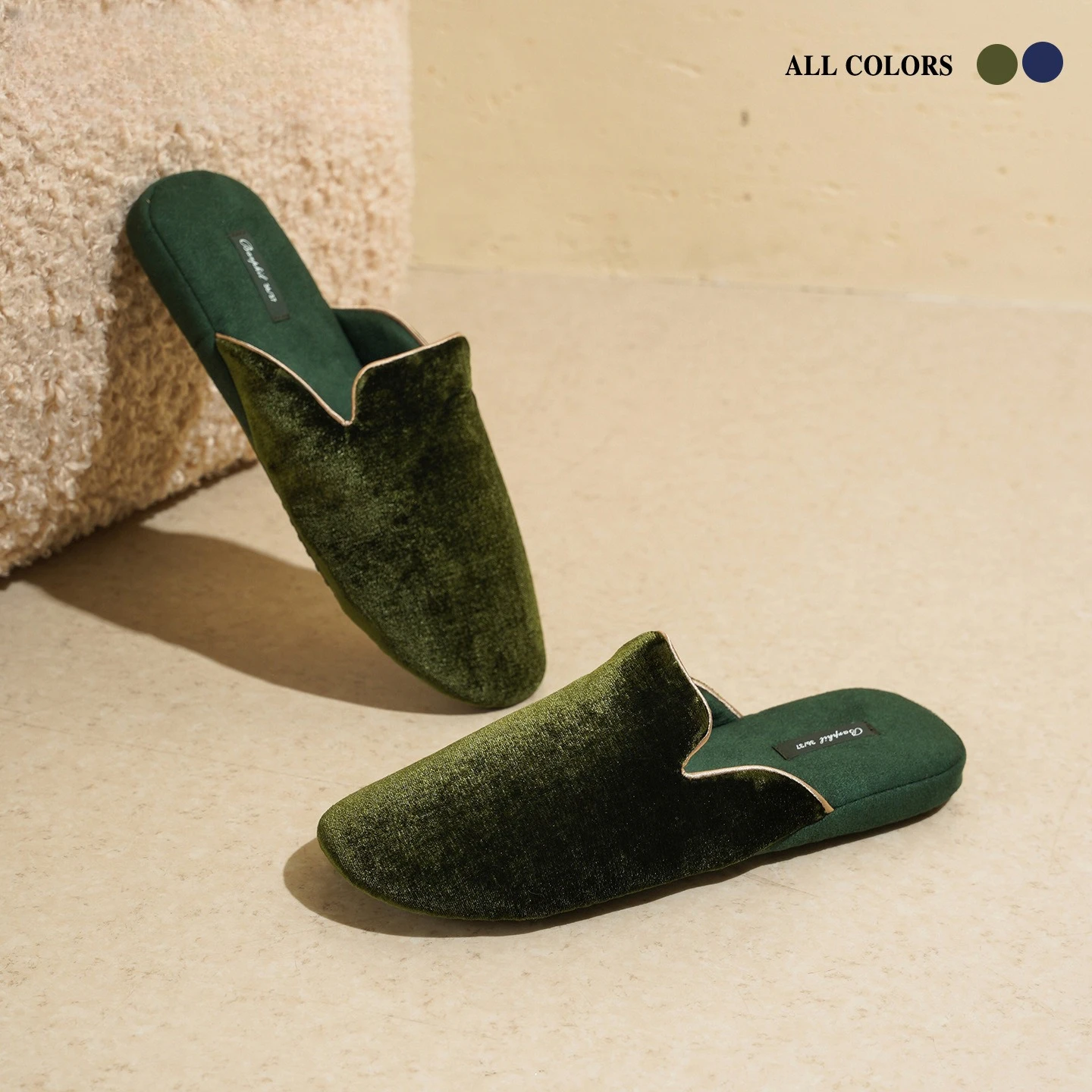 

Real Velvet Slippers Women's Chinese Indoor Home Silk Bag Head Silent Soft Sole Non-slip Shoes Cotton Slippers