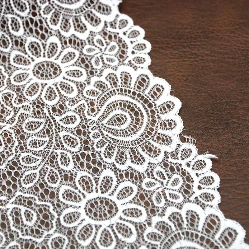 (3 meters/roll) 220mm White And Black Elastic Lace Fabric French Hollow Underwear Lace Trim Manual DIY Exquisite Design