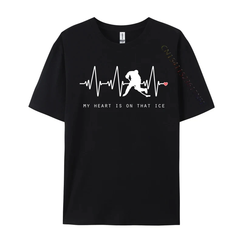 

Hockey Mom Heartbeat T Player Silhouette Group Heartbeat Printed On Fall Tees New Arrival Premium Tops T Shirt Men's Tshirts