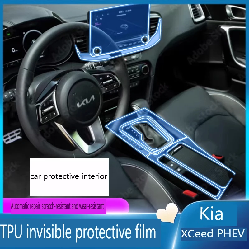 For Kia Xceed PHEV 2023 Tpu Transparent Film Car Interior Protection Sticker Center Control Navigator Door Car Accessories