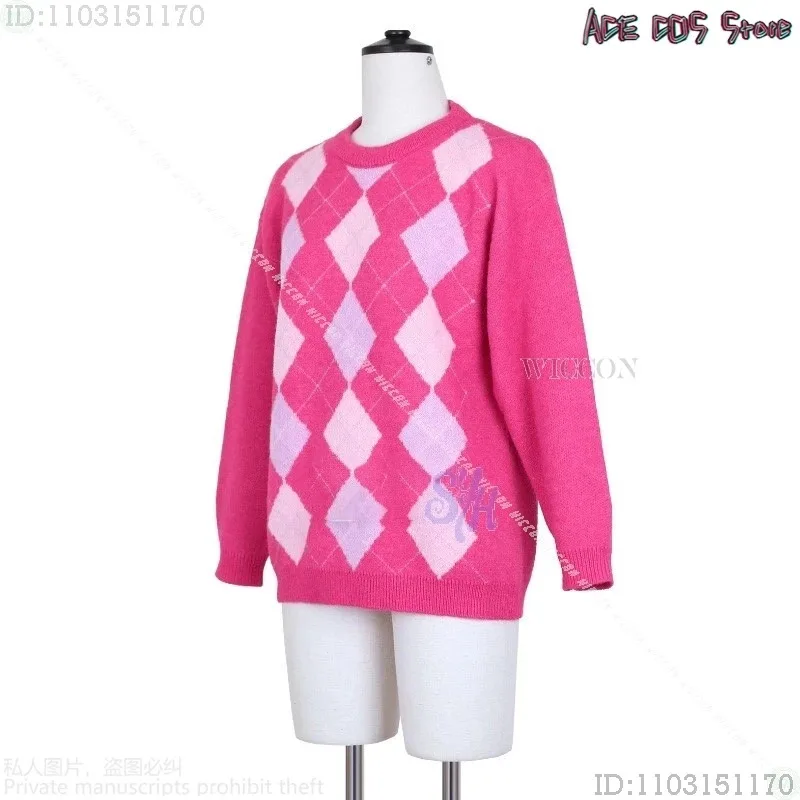 25COS أنيمي فيلم فقط بنين طفل تأثيري Kpop شيطان صودا البوب زي Kawaii جميل الساخن الوردي سترة تأثيري قبعة صفراء المرأة C