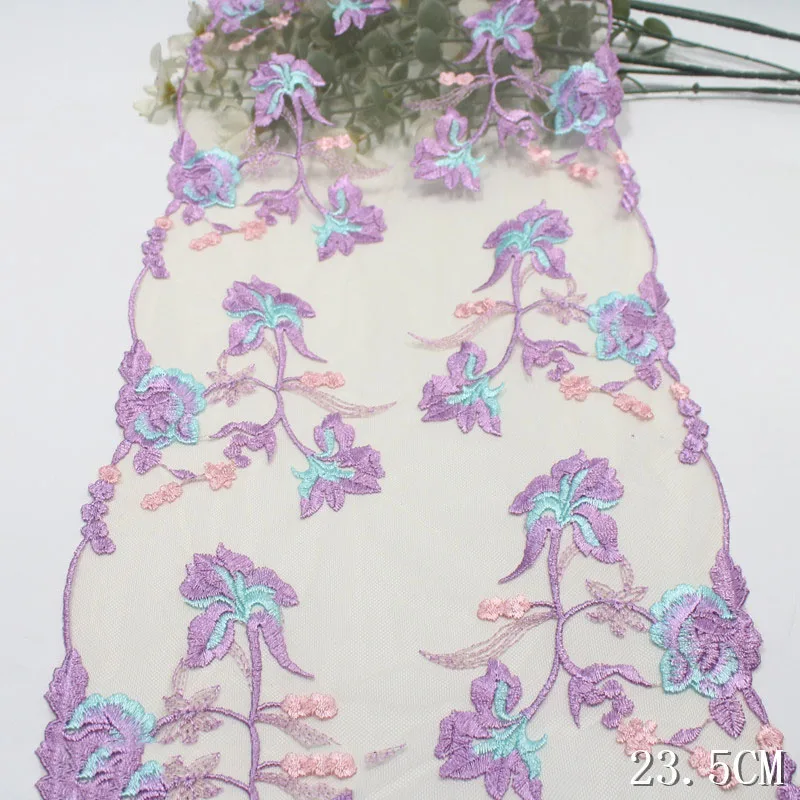 

39Yards Two Tones Mesh Polyester Thread Underwear Flower Embroidery Lace Trim Home Textile Lace Fabric Accessories Clothing