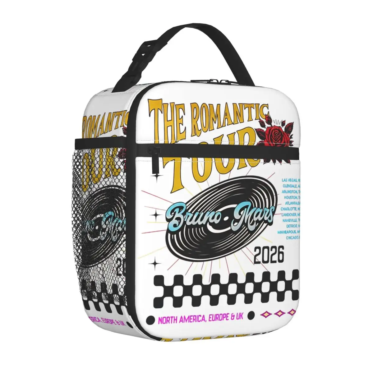 

Bruno Mars The Romantic Tour 2026 Insulated Lunch Bags Storage Food Box Portable Cooler Thermal Lunch Boxes For Work