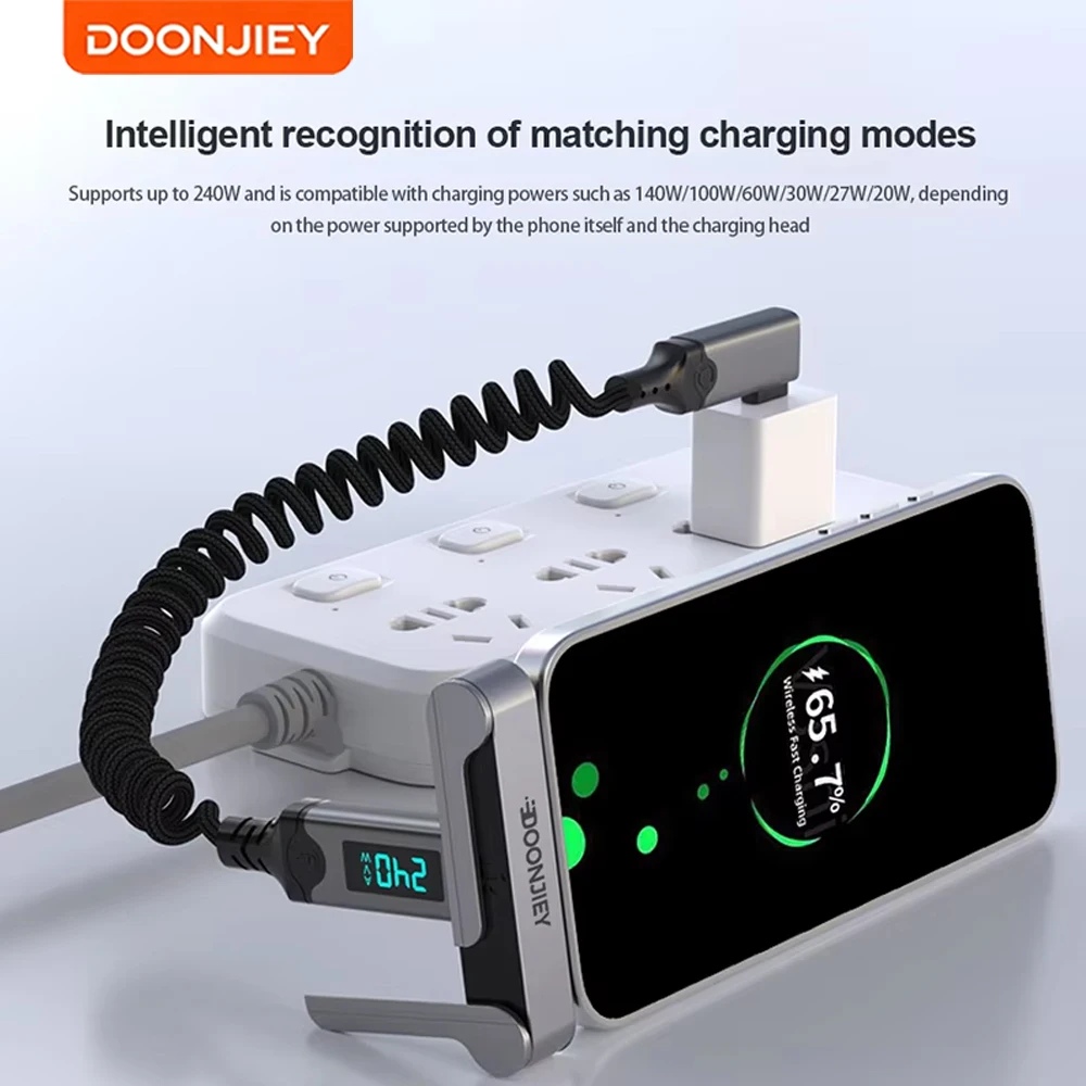 DOONJIEY Full Function Type C Phone Charging Bracket Adapter 8K@60Hz 240W Fast Charging 40Gbps Speed Transmission Portable