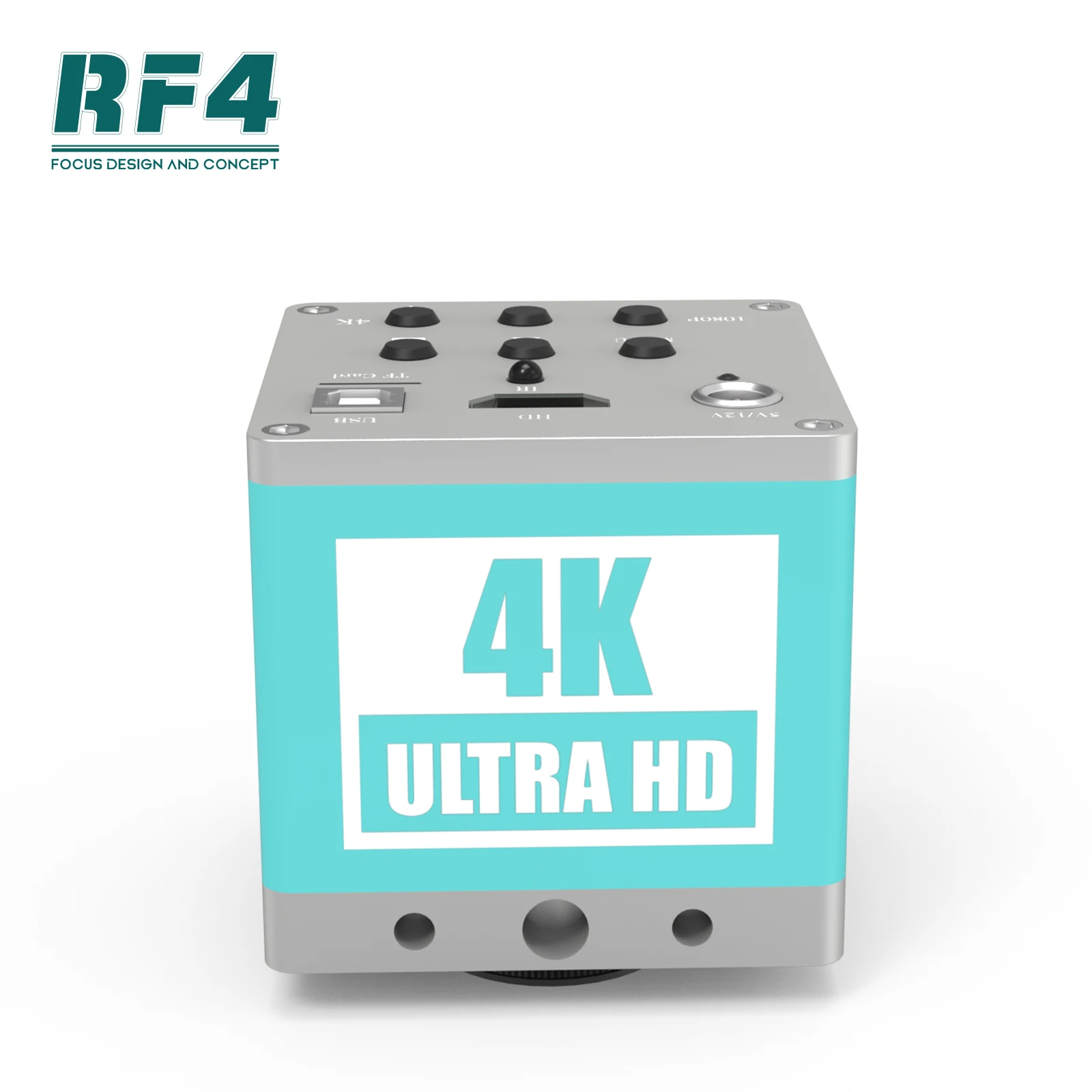 RF4 6,5-65X HDMI USB 4K Cámara Pilar soporte Zoom teléfono soldadura PCB reparación Trinocular microscopio estéreo RF6565-PO4-4KC1