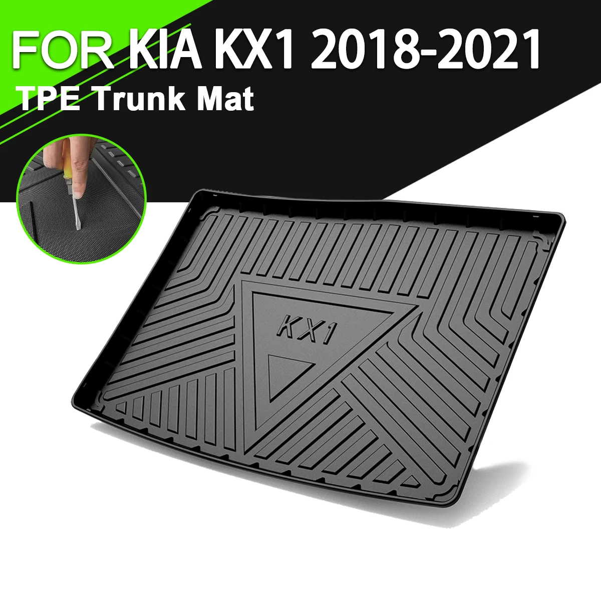 

Коврик для багажника из ТПЭ для KIA KX1 2018-2021, автомобильный водонепроницаемый нескользящий резиновый подкладка для груза, аксессуары