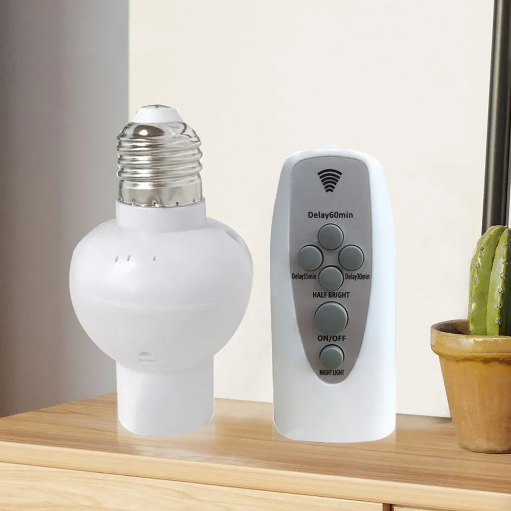 

Беспроводной пульт дистанционного управления, держатель лампы с регулируемой яркостью E26, цоколь E27, светодиодный ночник с таймером, одноконтурный беспроводной пульт дистанционного управления
