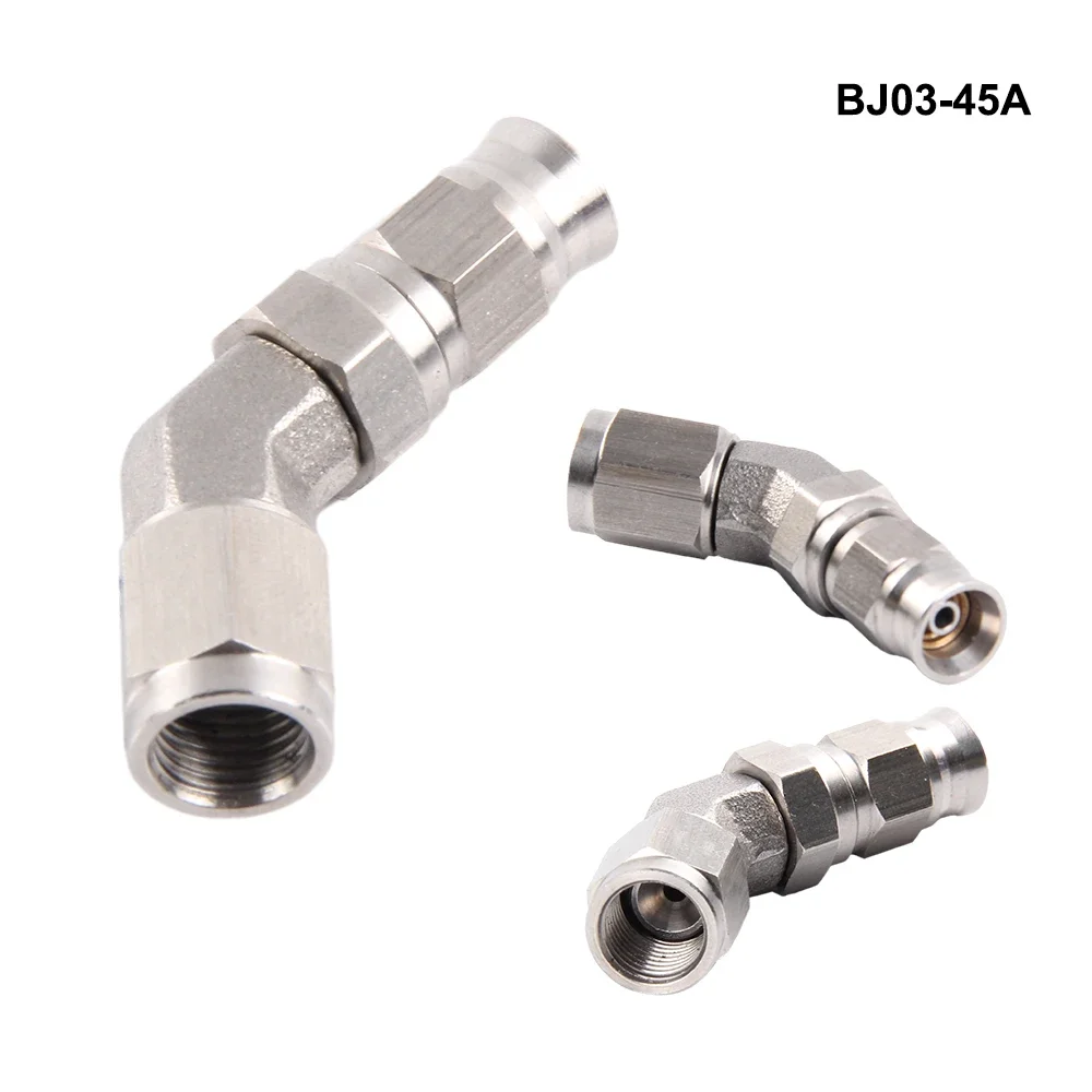 AN3 45 90 degree Hose Stainless Steel Straight Brake Swivel PTFE Hose Ends Female Fitting Adapter Car Engine Part