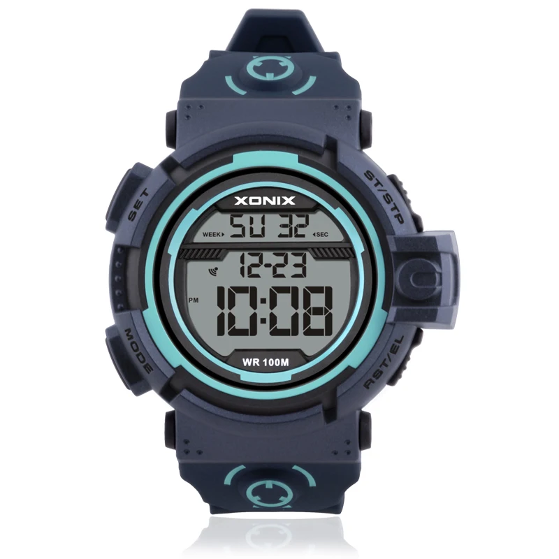 XONIX Men New Sports Watches Waterproof 100m Outdoor Fun Multifunction Digital Swimming Diving Wristwatch Male Montre Homme
