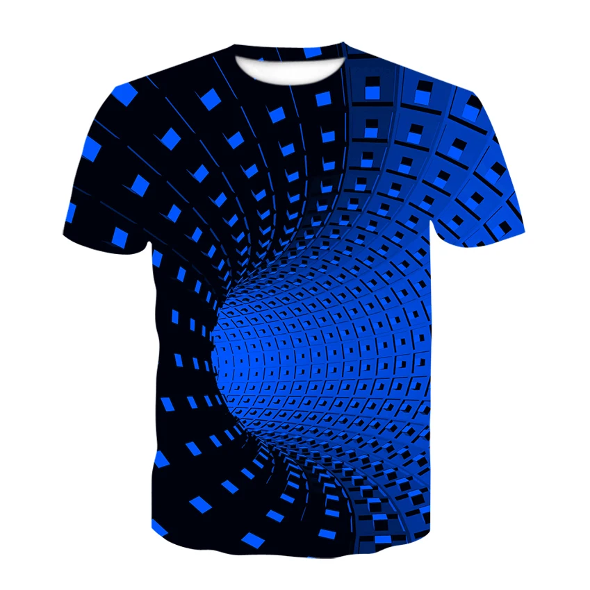 New Fashion Swirl 3D Printed T-shirt Men's and Women's Summer Casual Short-sleeved Crew-neck Shirt Tops