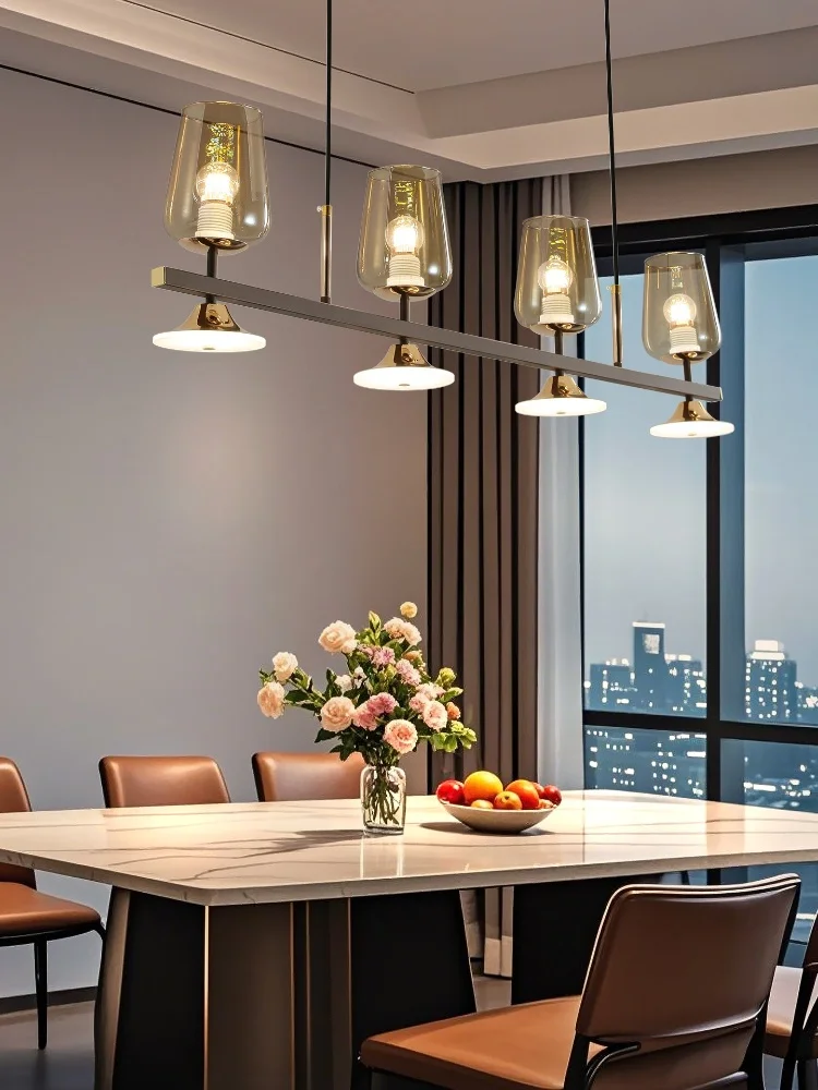 

New designer restaurant home kitchen dedicated straight strip lighting pendant lamp Italian minimalist island lighting fixture