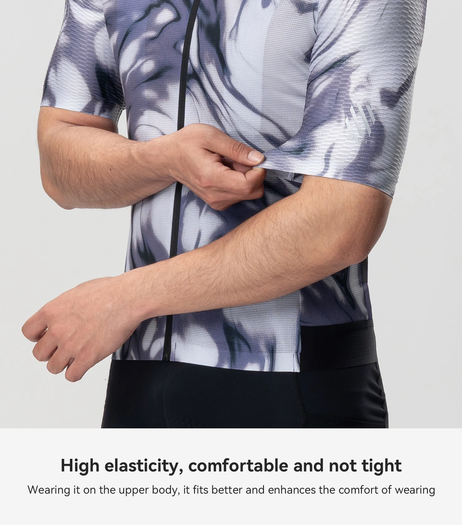 ROCKBROS Sommer-Radtrikot Leichtes Hochelastisches Oberteil Atmungsaktives Schnelltrocknendes Kurzarm-Trikot Herren-Radsportbekleidung – Detail 14