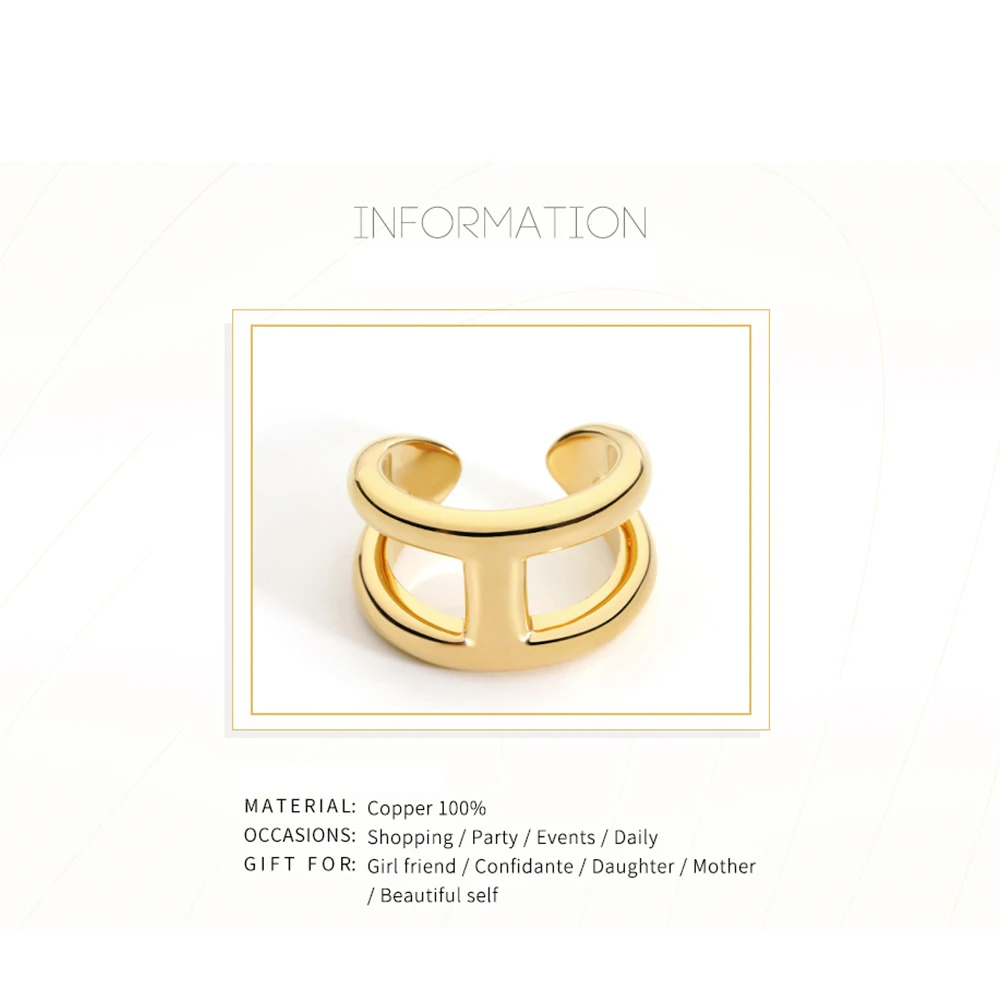 Trendy Minimalist High Polish Ring For Women IP 18K Plated Gold Anti-Fading Fashion Part Jewelry Supplier Wholesale Anillos - view 4