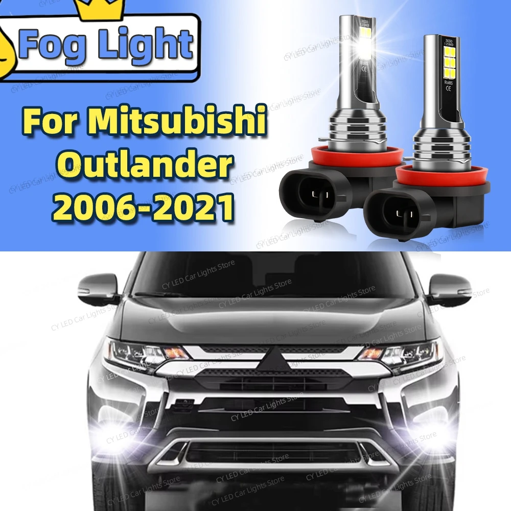 

2 шт. светодиодные передние противотуманные фары Canbus, автомобильные фары для Mitsubishi Outlander 2006-2021 2007 2008 2009 2010 2011 2012, автоаксессуары