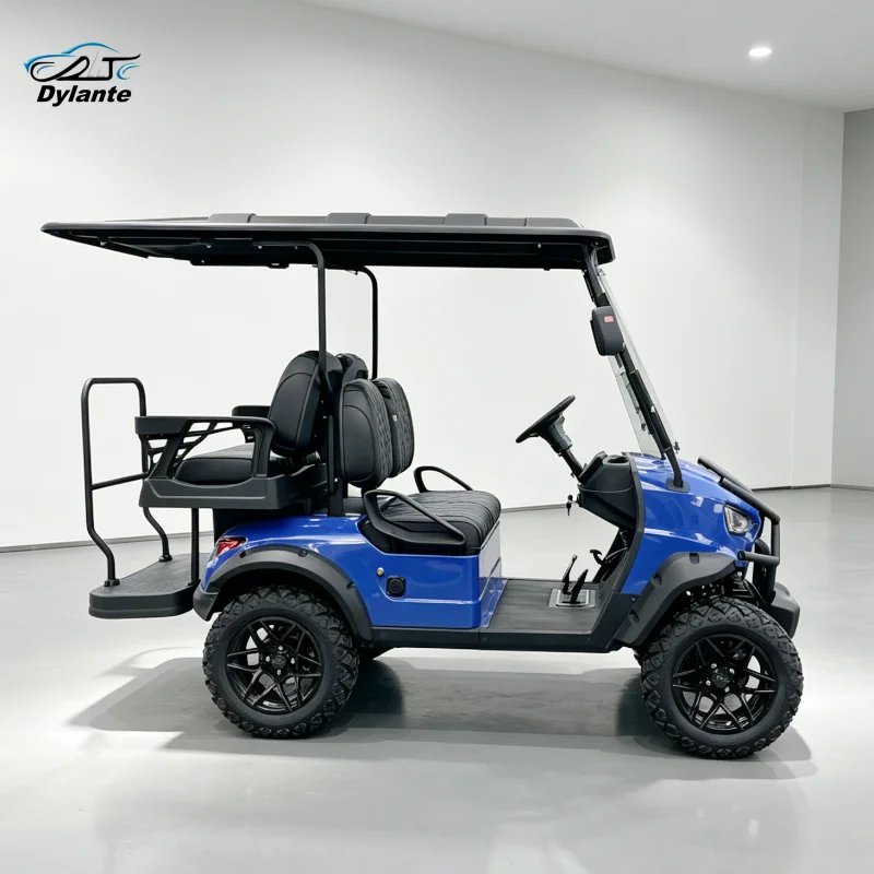 4 Seater Offroad Electric Golf Buggy Large Off‑Road Tires Electric Sightseeing Shuttle Car Ideal for Villa Park Resort Hunting