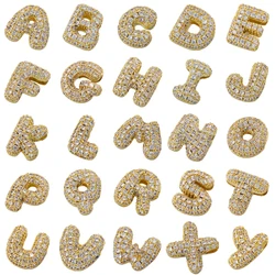 ZHUKOU Initials Cute Bubble Pendant A-Z Golden Colour Cubic Zirconia Necklace Beaded Pendant 26 Letters Fashion Gift: VD1649