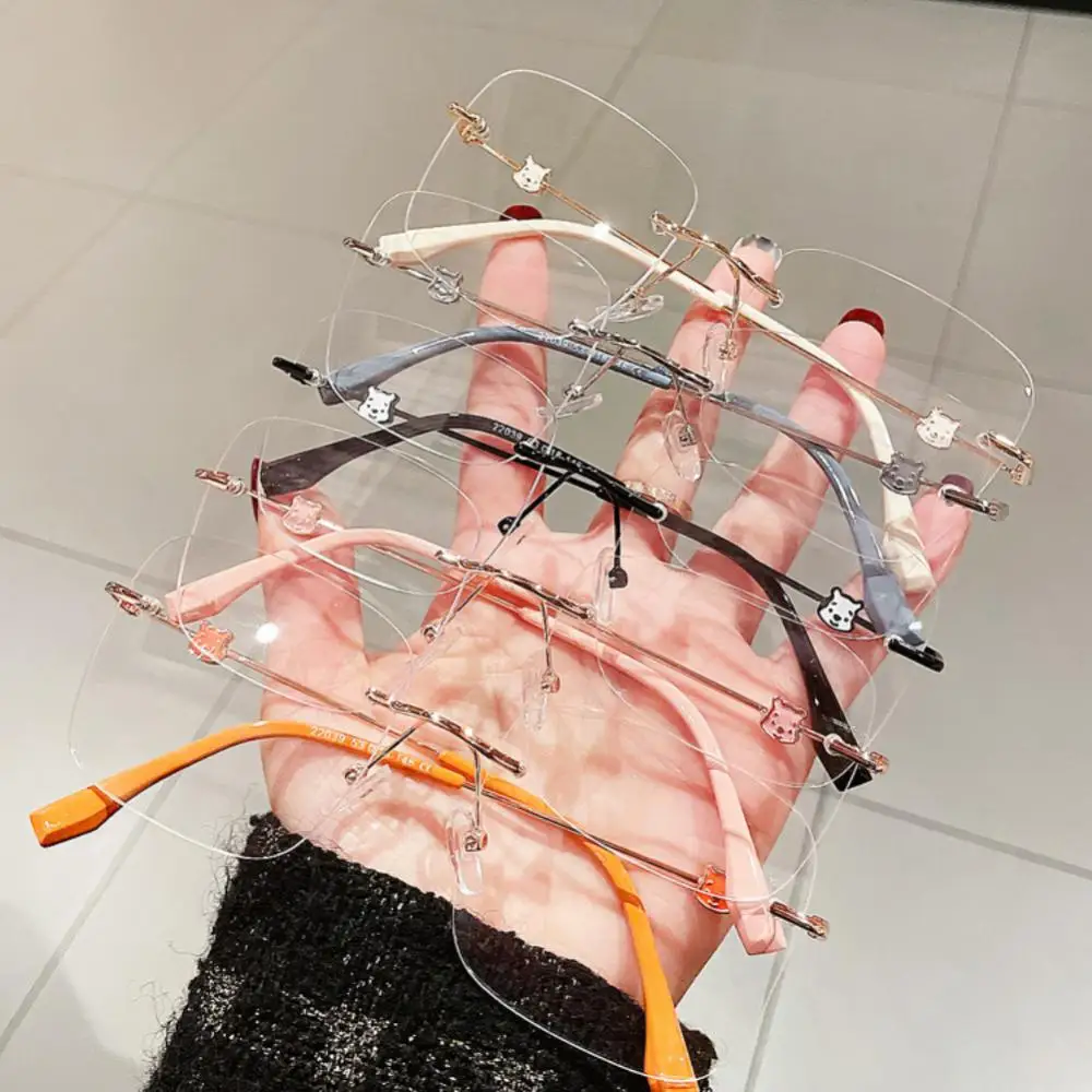 Transparent Anti-bluelight Glasses Bear Cute Anti Blue Light Block Large Frame Computer Screen Radiation Protection Eyewear