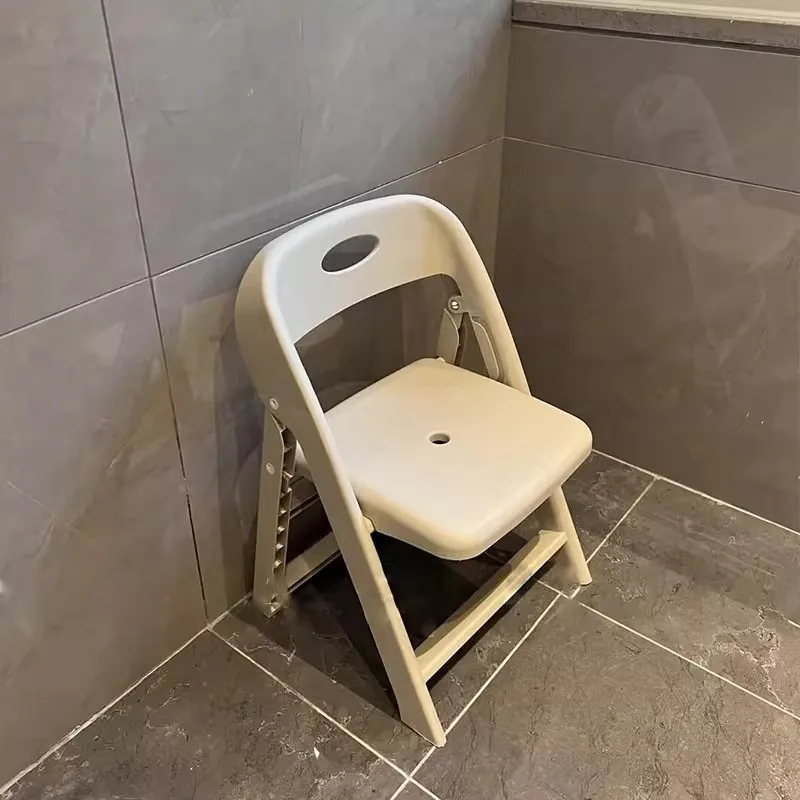 

Waterproof Design Shower Stool Clear Folding Plastic Comfortable Shower Stool Wooden Restroom Sgabello Da Doccia Home Furniture