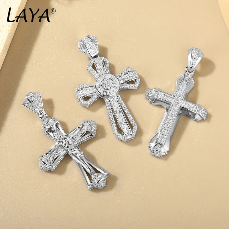 LAYA Exquisite Shiny Cross Pendant Fashion Blessing Catholic The Ultimate Beauty With Edges And Corners Faith Christian Jewelry