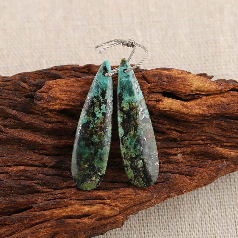 B&F African Turquoise   Earring Beads for Jewelry Making, Handmade Natural stones beads, Stones for jewelry Making Supplies
