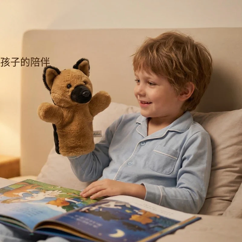 25cm Kawaii Husky Bernese Dog Plush Hand Puppet Simulation Storytelling Stuffed Soft Puppy Hand Finger Story Puppet
