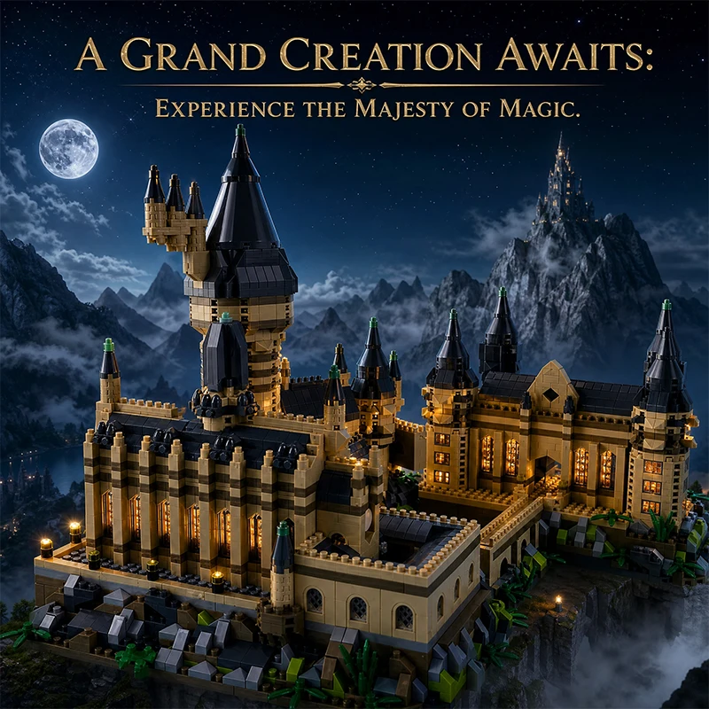 Medieval Magic Castle Hogwarts MOC Blocks Set Gothic Building Assembly Toys Creative Holiday Gifts Micro Blocks Model 6000pcs