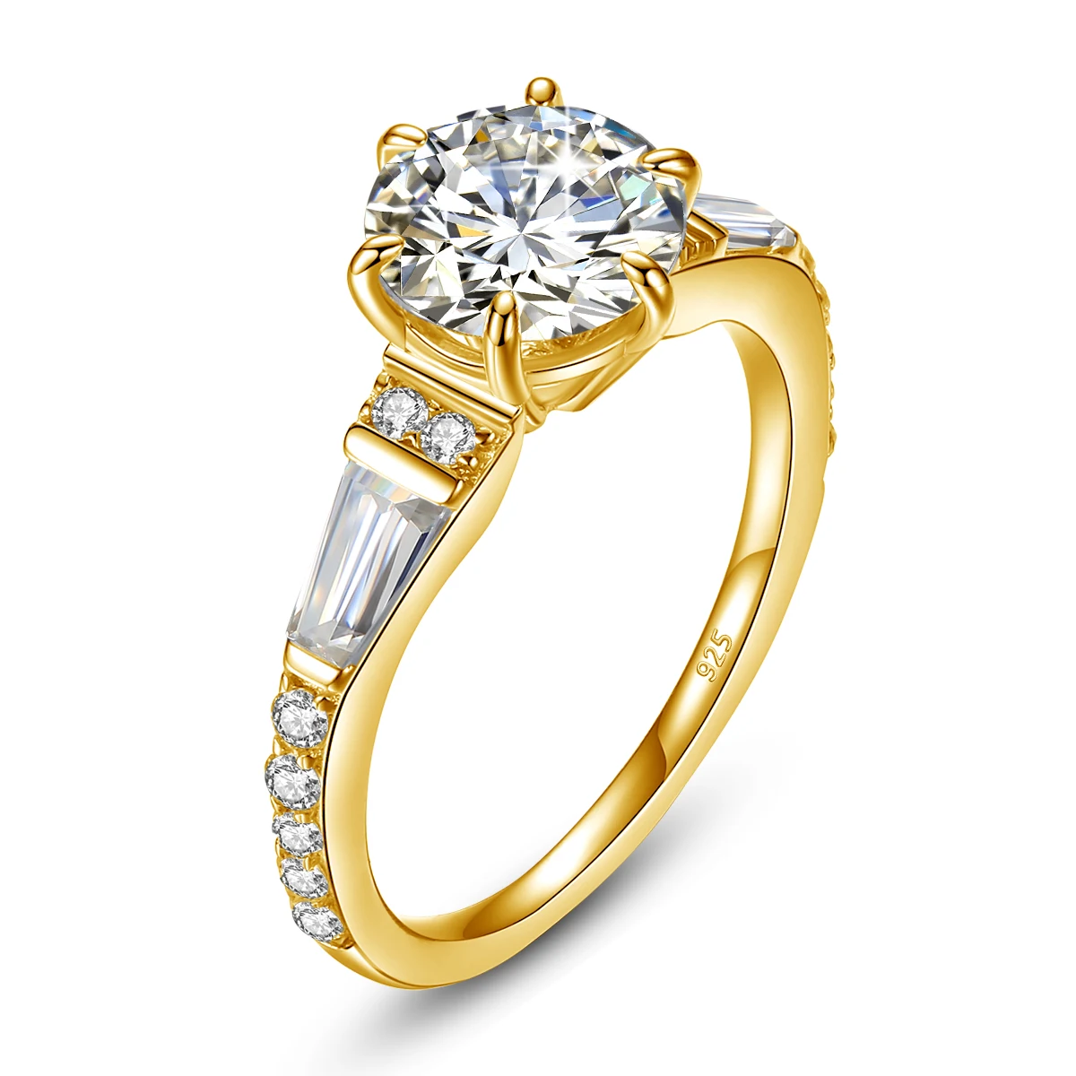  2CT Wedding Rings for Women 925 Sterling Silver Round Cut Moissanite Engagement Ring Luxury Bridal Jewelry