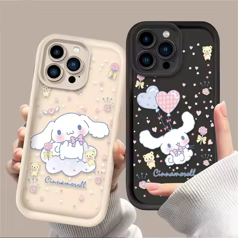 Silicone Phone Case For iPhone 16 16E 15 14 13 12 11 Pro Max X XS X S Max XR SE 2020 SE4 7 8 Lovely Cinnamoroll Shockproof Cover