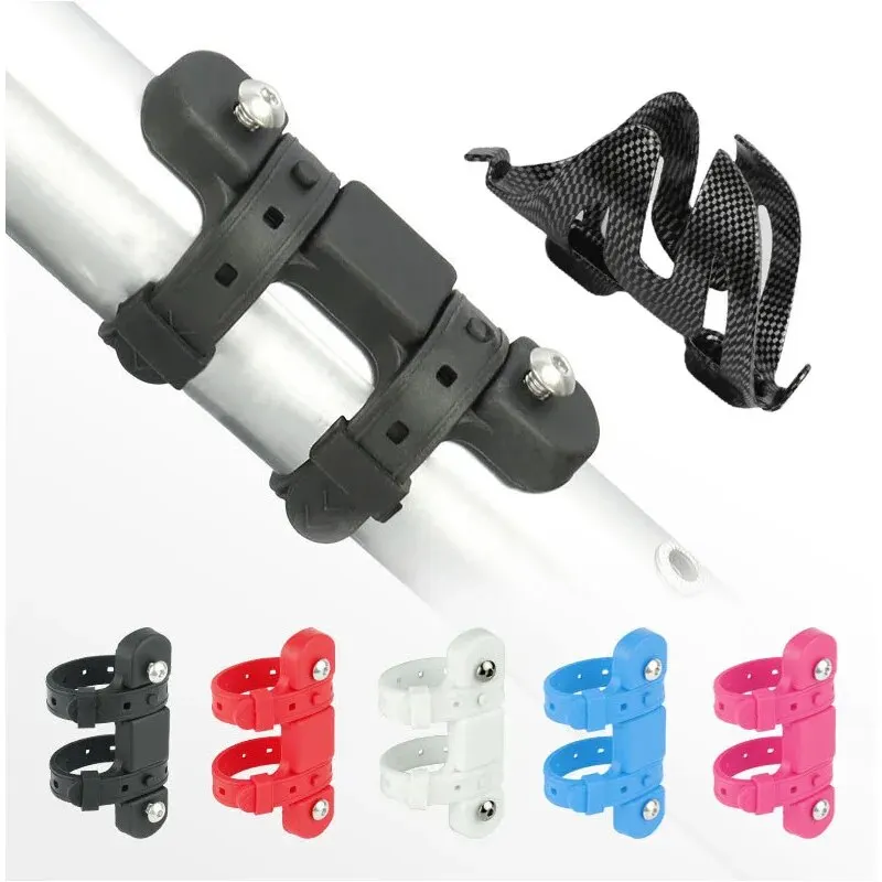 Bicycle Water Bottle Stand Base Converter Silicone Non-slip Straps Mtb Road Bike Bottle Holder Mount Adapter Cycling Accessories