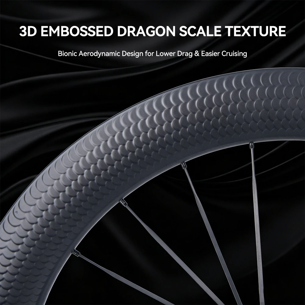 New Fish Scales Carbon Wheels Series Disc Brake 700c Carbon Rim 36T Star Ratchet Center Lock Carbon Spokes Road Racing Wheelset