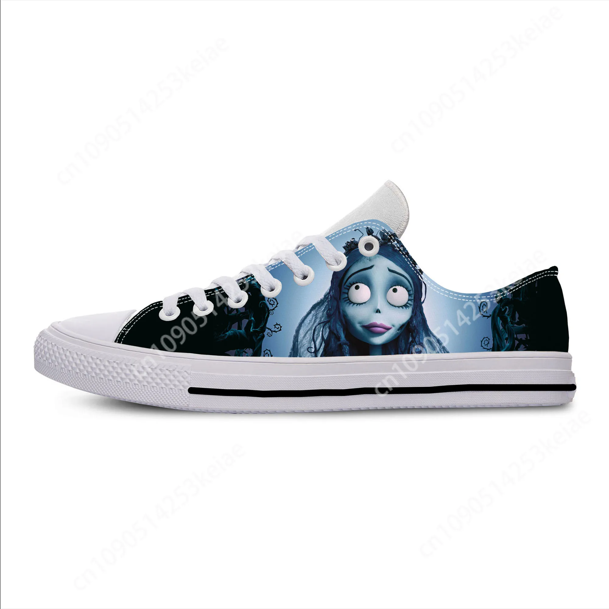 Custom Cool Anime Manga Cartoon Corpse Bride Funny Fashion Casual Cloth Shoes Sneakers Low Top Men Women Classic Board Shoes