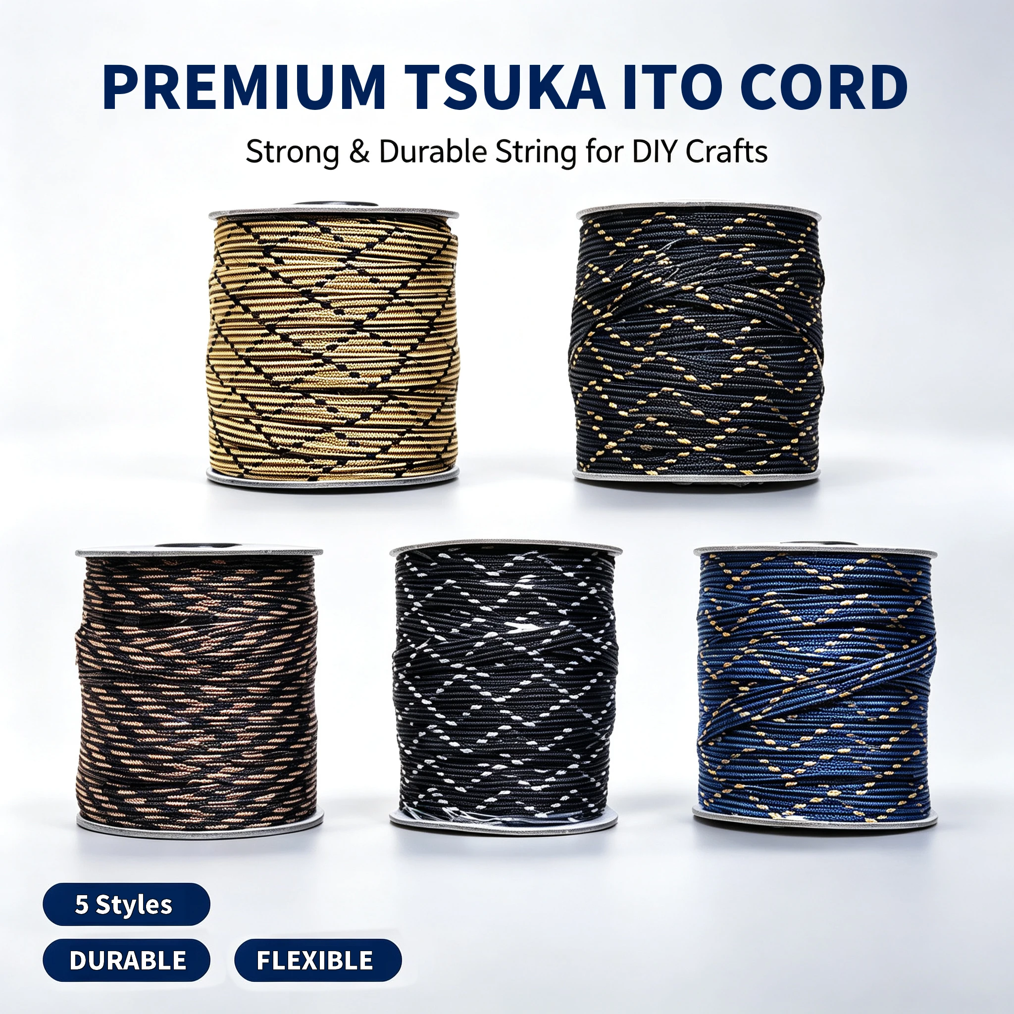 30 Meters Diamond Weave Tsuka Ito Handle Wrap Cord Pattern Wrapping Rope Replacement Accessory For Katana Flexible soft texture