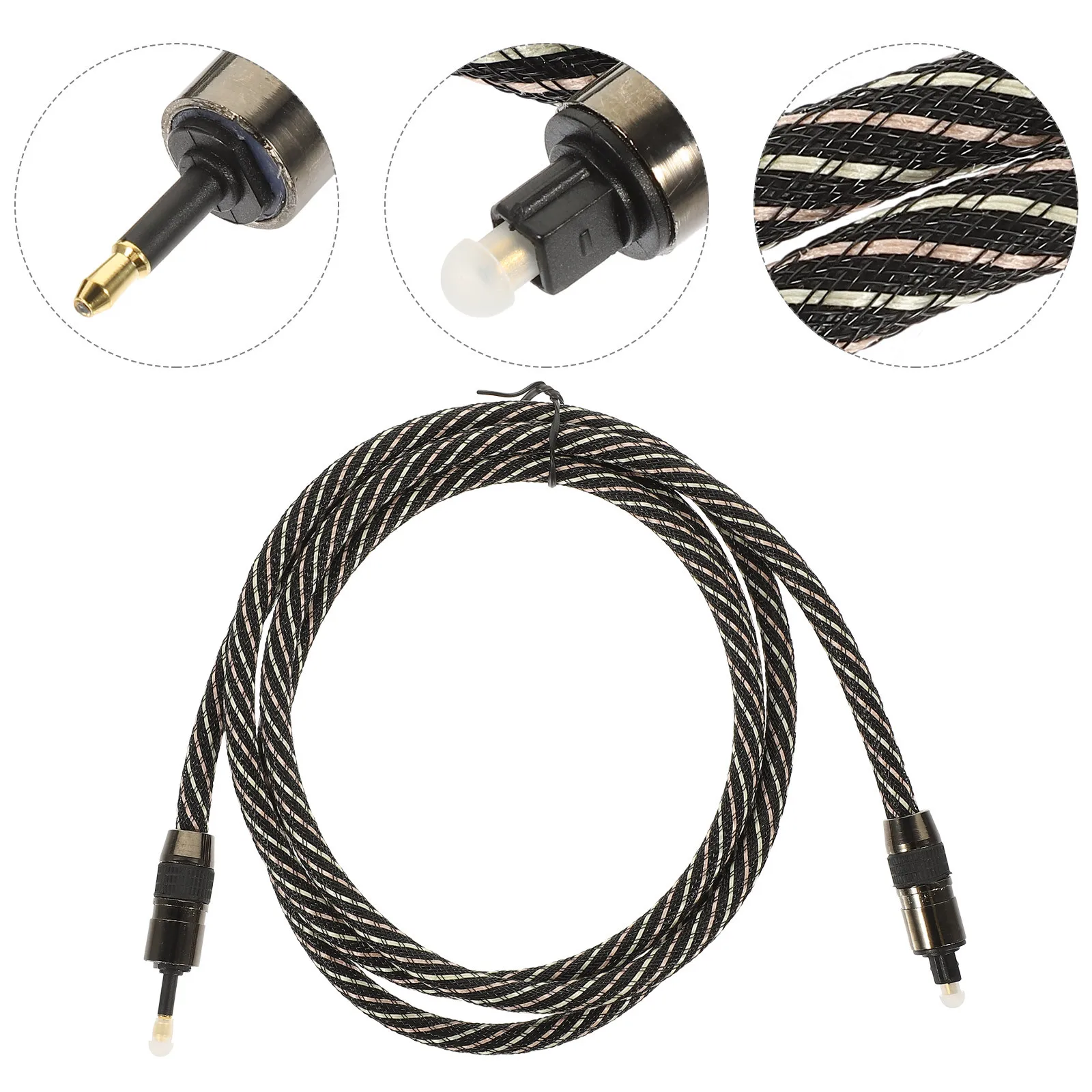 

1.5m Optical Audio Cable Square to Round Fiber Digital Audio Cable for System High-Speed Transmission