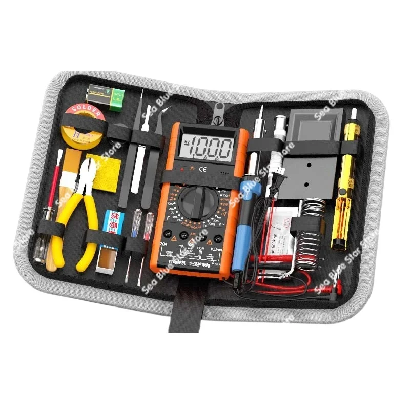 Multimeter, electric soldering iron, student exam, household thermostat set, combination, electronic maintenance welding toolkit