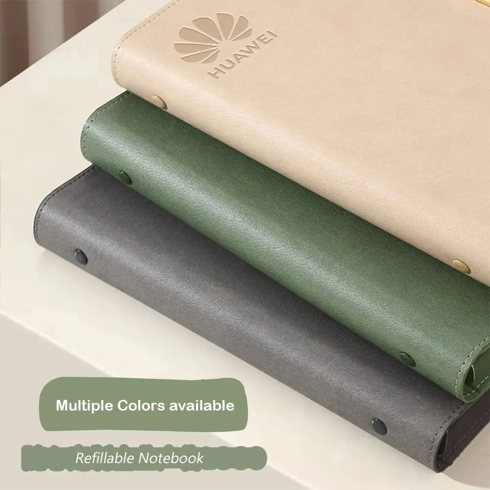 A5 fichário caderno agenda planejador capa de couro do plutônio recarregável caderno de folhas soltas três vezes diário de viagem caderno