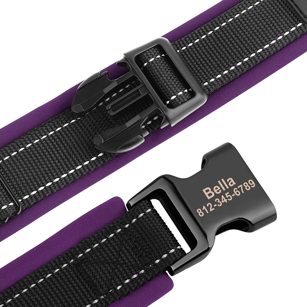Collar de perro personalizado, - Reflective Dog Collar Personalized Engraved reseña y precio