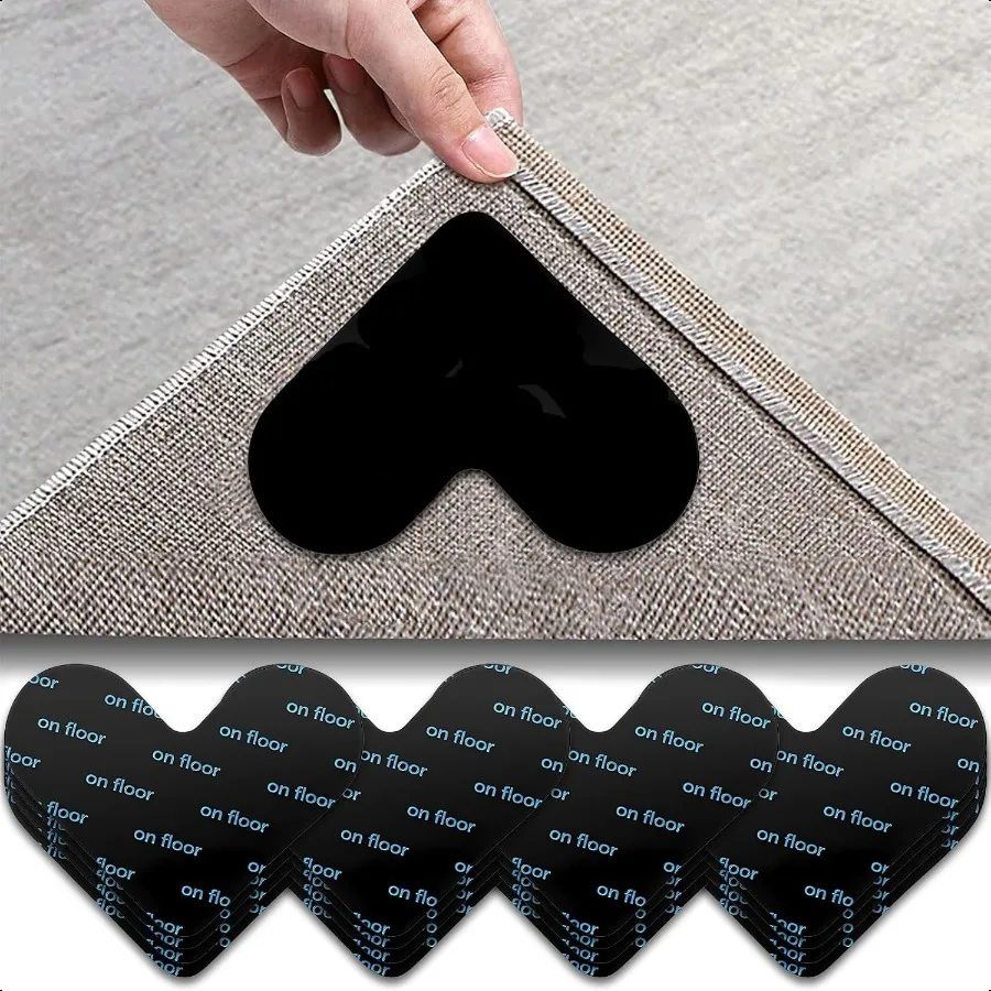 

Non Slip Rug Grippers and Tape for Hardwood Tile and Marble Reusable Washable DualSided Adhesive No Residue AntiCurling Rug Sto