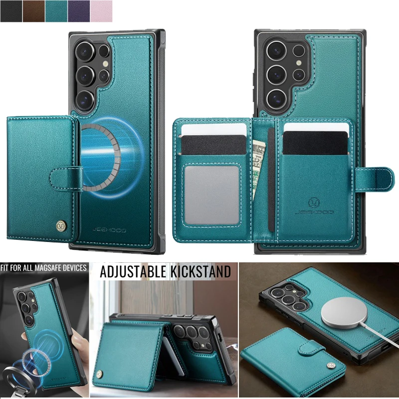 2 In 1 Detachable Leather Wallet Phone Case for Samsung Galaxy S26 Plus S25 Ultra S24 FE S23 S22 S21 S20 Cards Holder Cover Etui