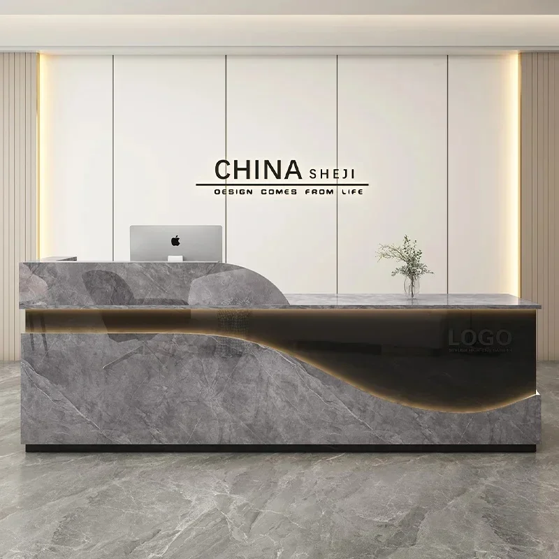 Modern Luxury Beauty Salon Reception Desk Cashier Counter Office Bar Commercial Furniture