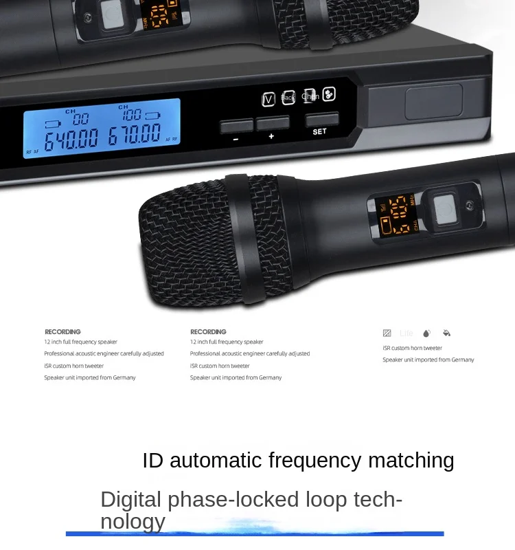 BG-330U True Diversity UHF Wireless Microphone for Stage Performance Speech Teaching and Church