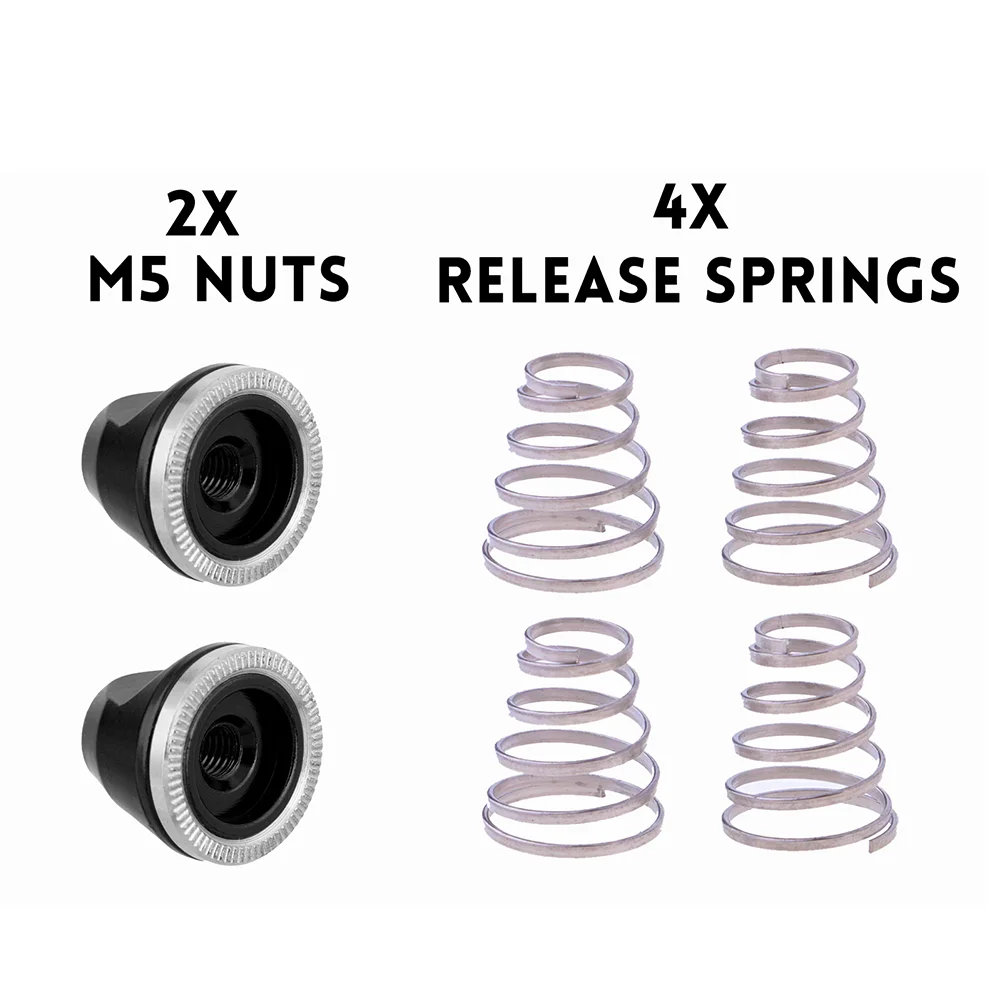 4Pcs Quick Release Bike Wheel Skewer Spring + 2Pcs M5 Nuts Screw Nut Axle Bolt Anti-slip Bicycle Hubs Spring Cycling Accessories