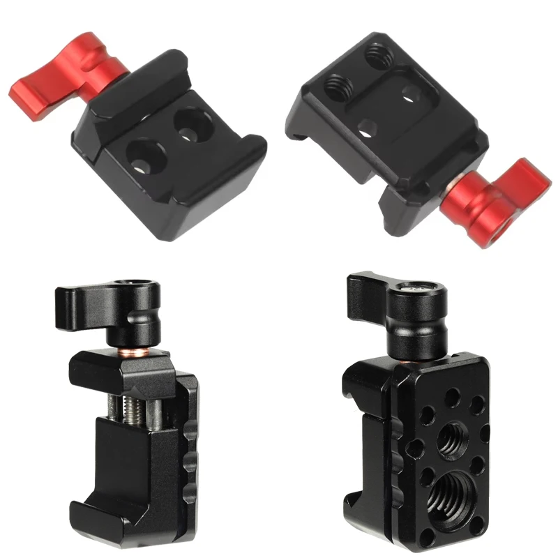 

Quick Release 1/4" 3/8" Mounting Holes 21-25mm 18-22mm NATO Rail Clamp Cold Shoe Mount for Camera Rig Cage Magic Arm Stabilizer
