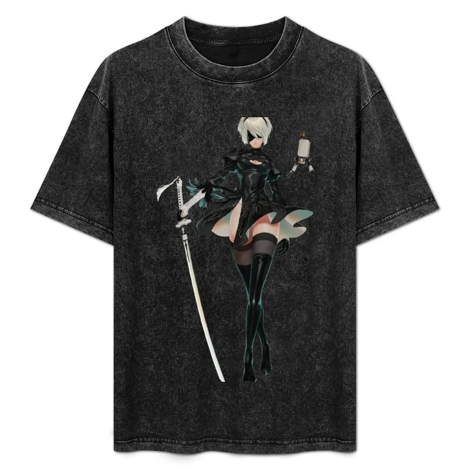 

Nier Automata 2B T-Shirt vintage clothes anime oversizeds sweat plain white t shirts men
