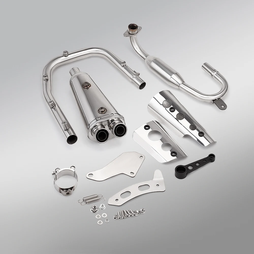 

High quality motorcycle exhaust system for CC110 stainless steel complete set of dual hole exhaust Racing Line Original position